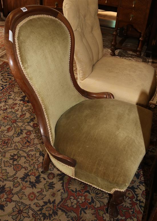 Victorian mahogany nursing chair